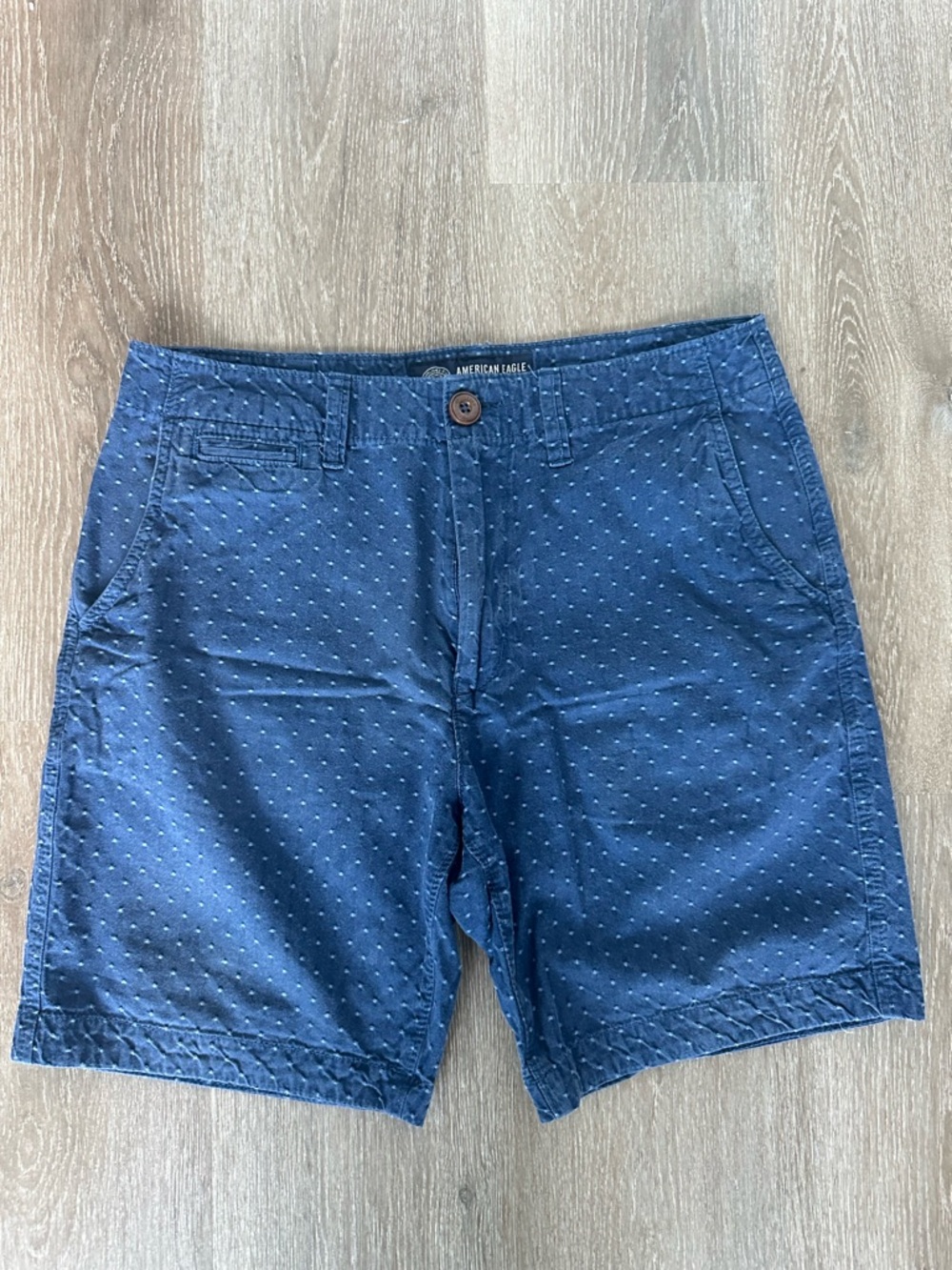 American Eagle Outfitters Navy Micro Dot Flat Front Men's Shorts